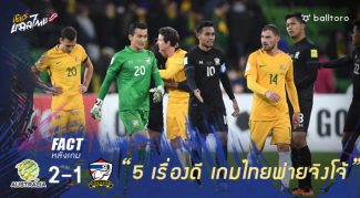 Fact หลังเกม : 5 เรื่องดีที่เห็น แม้ไทยพ่ายจิงโจ้ 2-1 Fact หลังเกม : 5 เรื่องดีที่เห็น แม้ไทยพ่ายจิงโจ้ 2-1