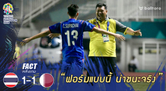 Fact หลังเกม : 5 จุดที่ต้องพูดถึงเกม ไทย ไล่เจ๊า กาตาร์ 1-1 แบบน่าชนะเหลือเกิน 5 เรื่องที่ต้องพูดถึงหลังเกมที่ ทีมชาติไทย เสมอ กาตาร์ 1-1 ประเดิมเอเชียนเกมส์ 2018