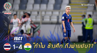 Fact หลังเกม : 5 ปัจจัยทำ ไทย พ่าย อินเดีย ยับประเดิมเอเชียน คัพ 2019 Fact หลังเกม : 5 ปัจจัยทำ ไทย พ่าย อินเดีย ยับประเดิมเอเชียน คัพ 2019